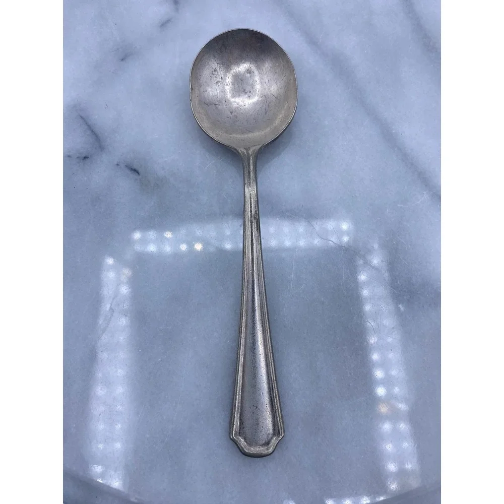 Dohrco‎ Peerless Vintage Silverplate Spoon 5.75 Inch Art Deco Silver Patina
